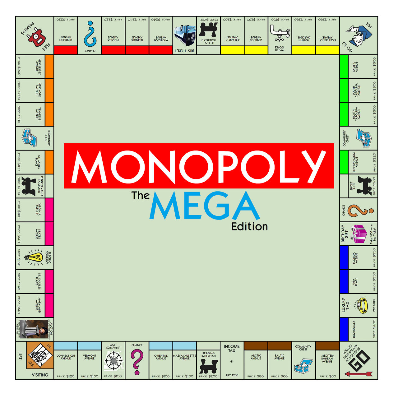 Monopoly The Mega Edition (My own created board) by FlySwatPPT214 on  DeviantArt