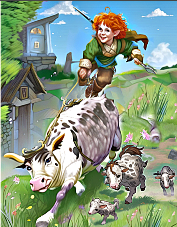 Halfling Riding A Rabbit Halfling hearding livestock by FarRealmRollers on DeviantArt