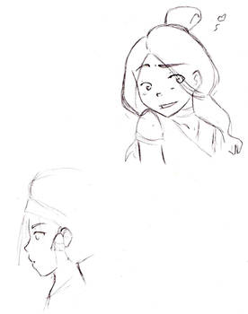 Katara and Toph doodles