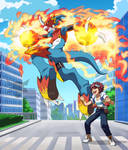 Digimon Tri-Daisuke and Flamedramon