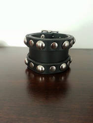 Leather Dome rivet Rocker Cuff