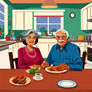 #grandparents eating #fajita