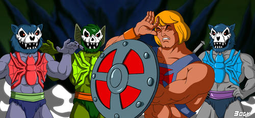 Three Terrors vs He-Man by MikeBock
