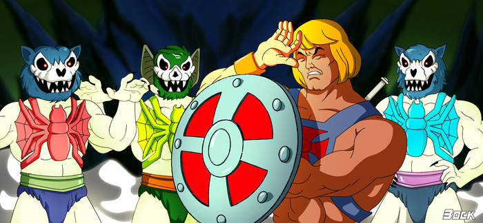 Three Terrors vs He-Man glowing