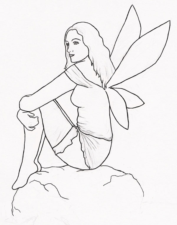 Fairy Rear Perspective Fairy Side View Drawing