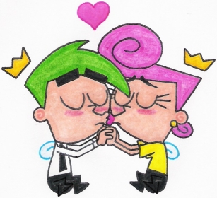 Cosmo and Wanda Kissing