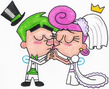 Cosmo 'n Wanda's Wedding Kiss