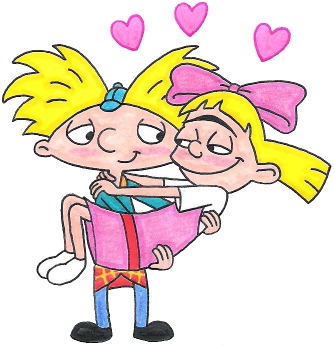 Arnold Holding Helga in His Arms