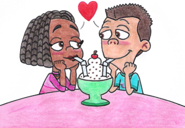 Sheen and Libby Sharing a Sundae