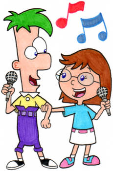 Ferb and Gretchen Singing