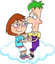 Ferb and Gretchen on Cloud 9