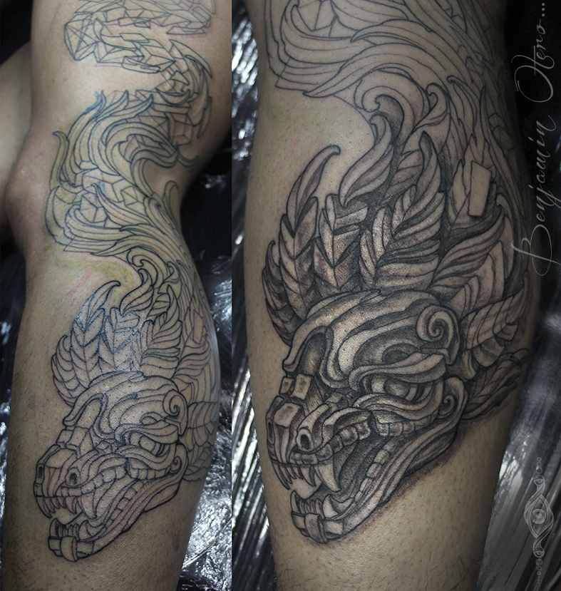 quetzalcoatl tattoo by Benjamin Otero