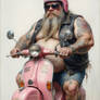 King of the Pink Vespa