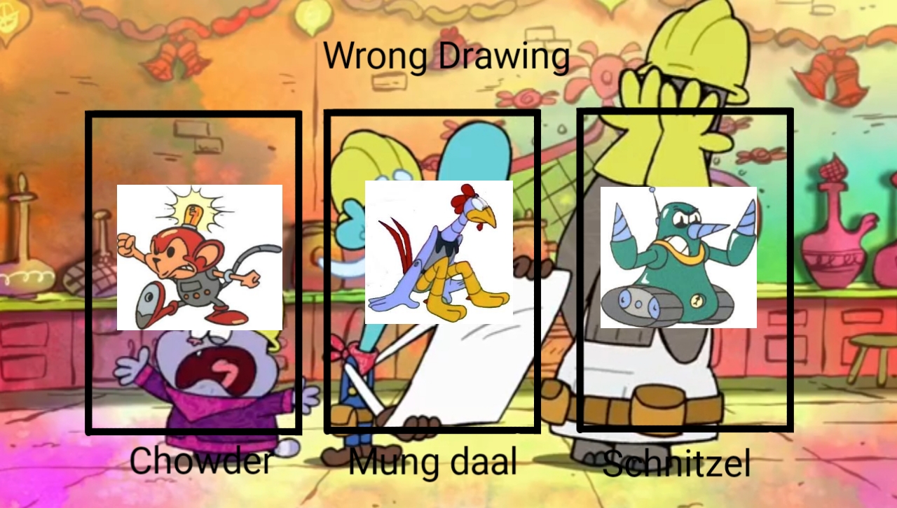 Chowder wrong drawing cast meme (my version) by EKDraws on DeviantArt