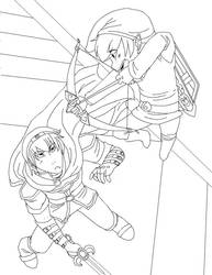 Marth vs T.Link Lineart