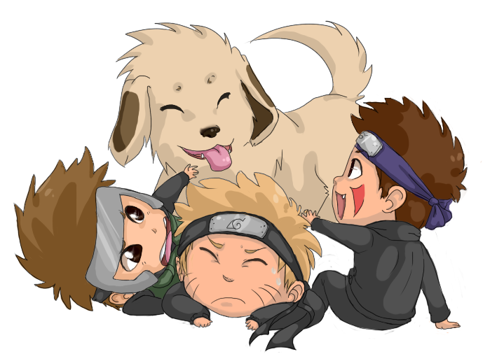 Naruto - Chibi Dog Pile
