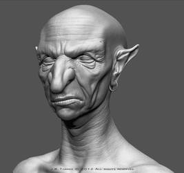 Goblin bust II Clay Render