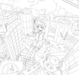 Floating City Lineart