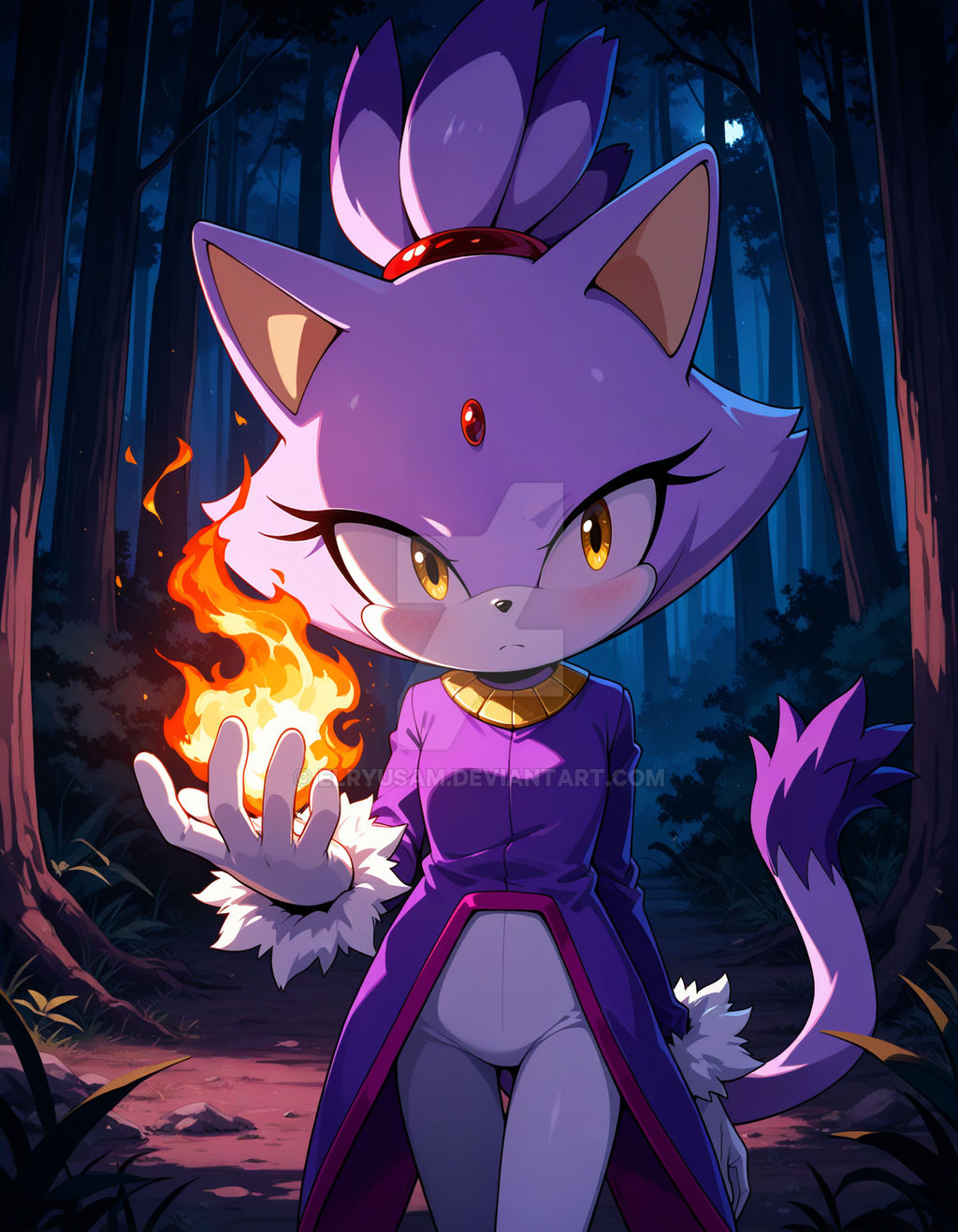 Blaze Keyed Deviantart Blaze the Cat walking in the night by Elryusam on DeviantArt