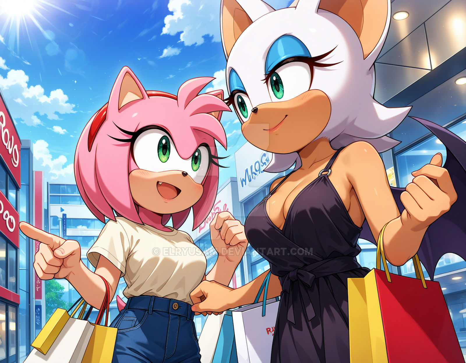 Amy Rouge Sus Rouge and Amy on a shopping spree by Elryusam on DeviantArt