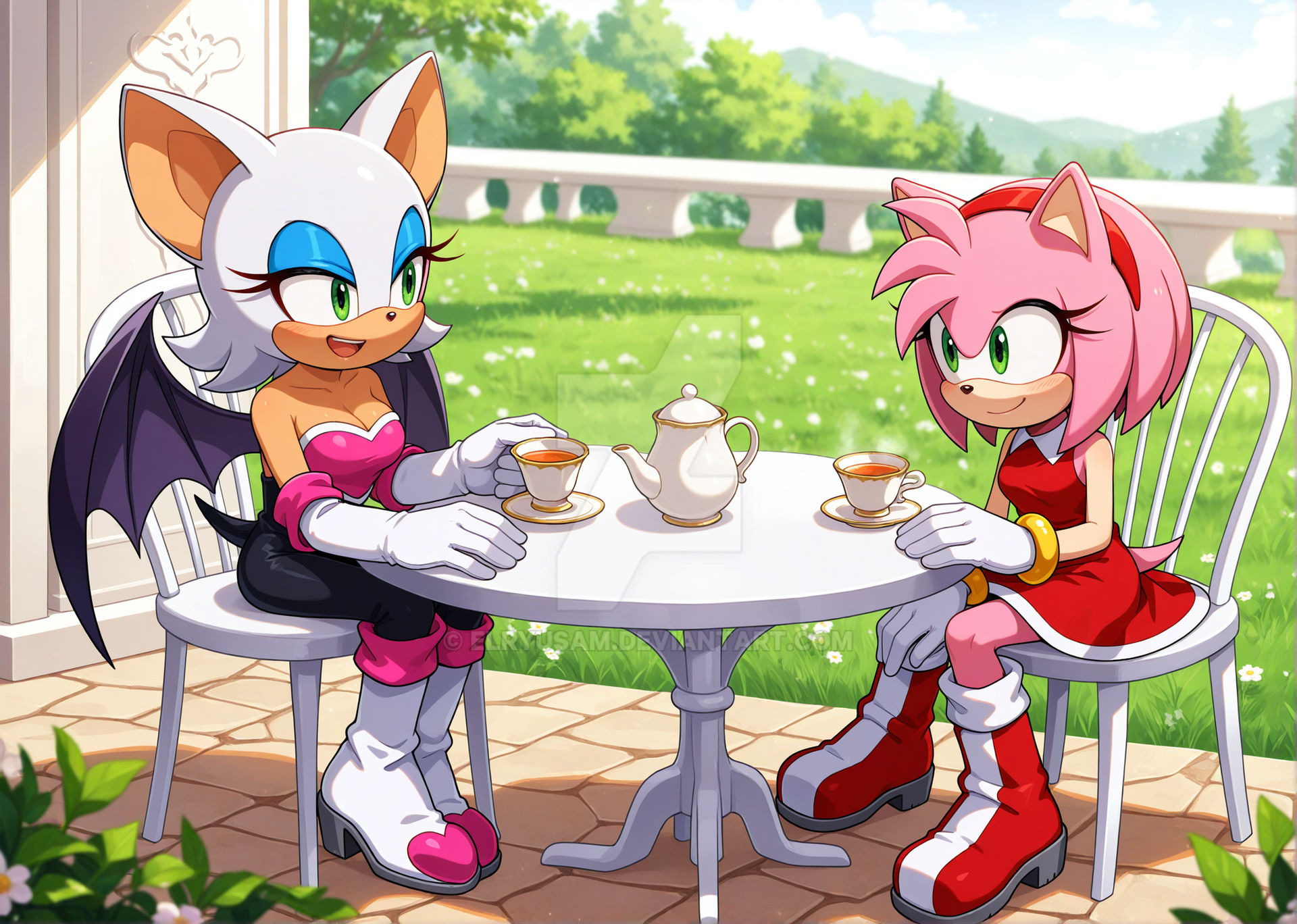 Amy R Urge Rouge and Amy's Tea Party by Elryusam on DeviantArt