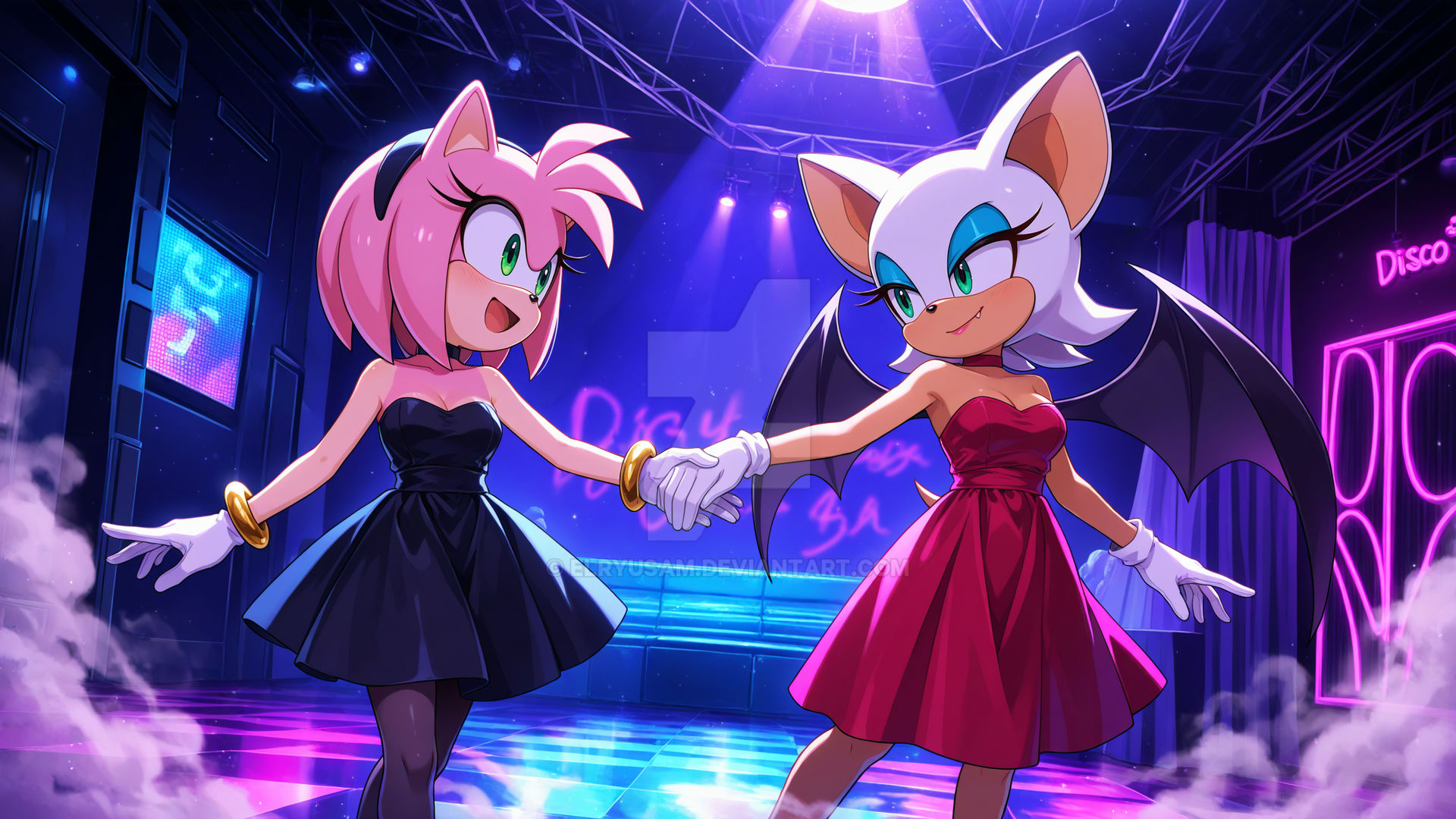 Amy R Urge Amy and Rouge Dancing by Elryusam on DeviantArt
