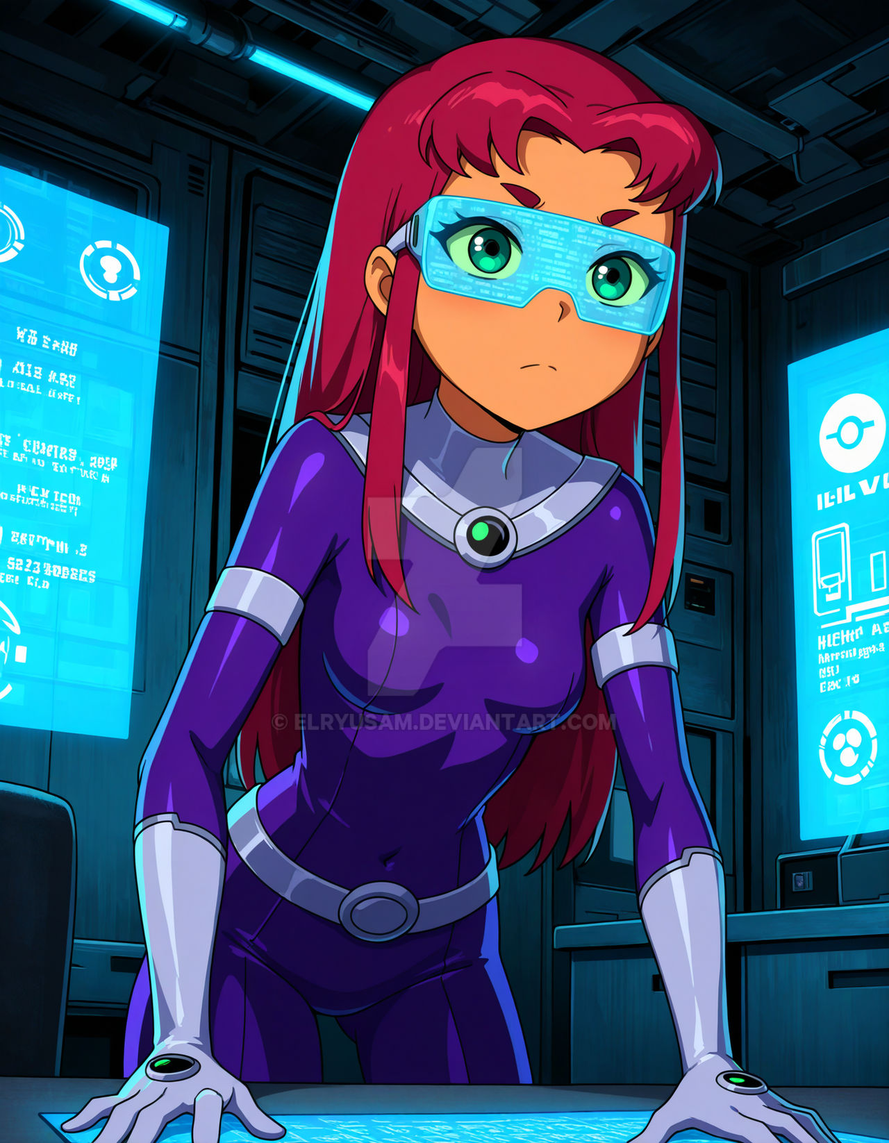 Starfire the hacker girl by Elryusam on DeviantArt