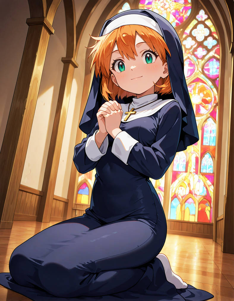 Misty dressed as a nun (requested)