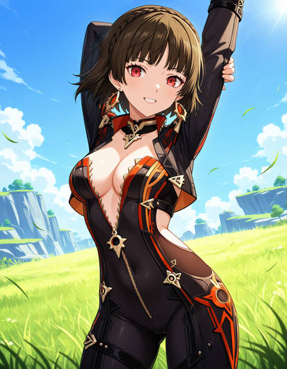 Makoto niijima wears mavuika's outfit(requested)