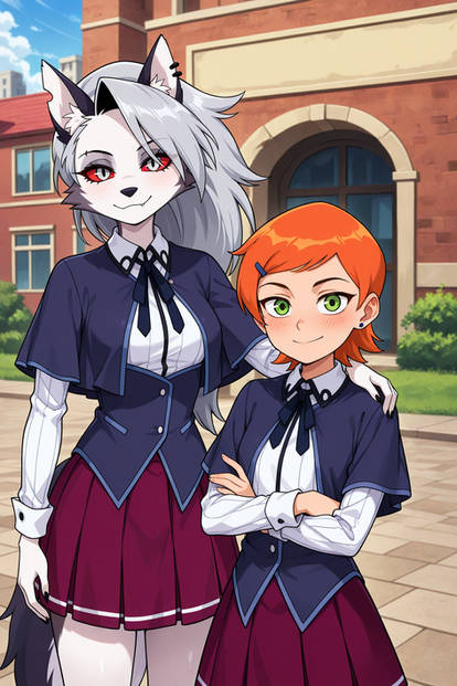 Loona and Gwen in DxD Uniform(requested)