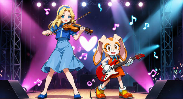 Maria and Cream playing at stage(requested)