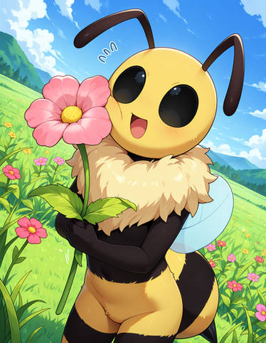 Vi rubbing her face on a flower(requested)