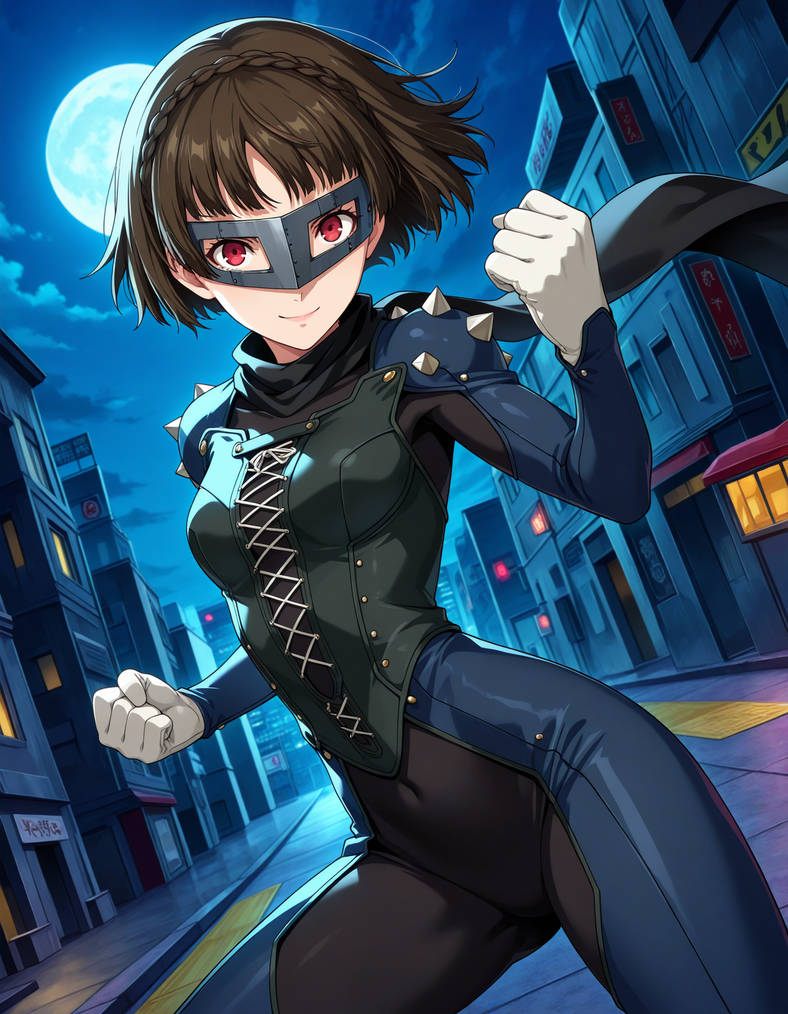Makoto Niijima in the biker outfit(requested)
