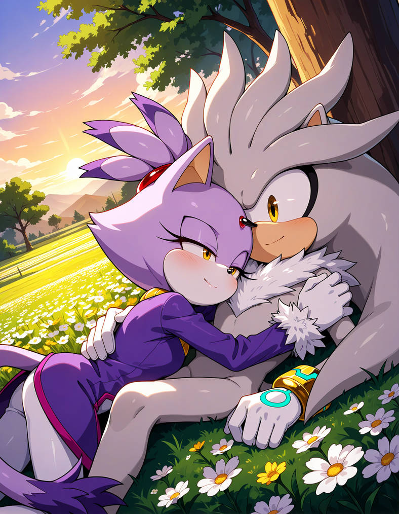Blaze and silver cuddling(requested)