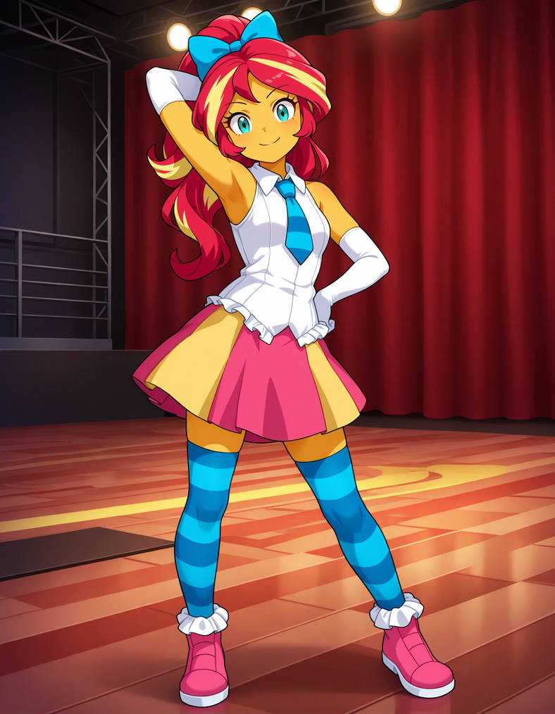 Sunset Shimmer dressed like Aria(Requested)