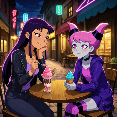 Blackfire and Jinx's ice cream date(requested)