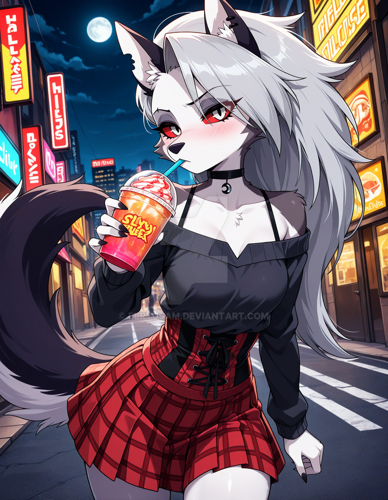 Loona Destiny Rice Loona sipping in the streets by Elryusam on DeviantArt
