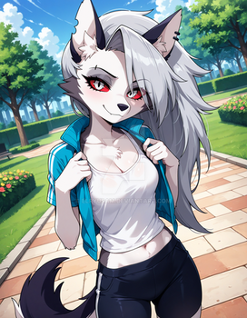 Loona's sporty look in the city