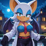 Rouge The Bat in Her White Coat and Red Tie