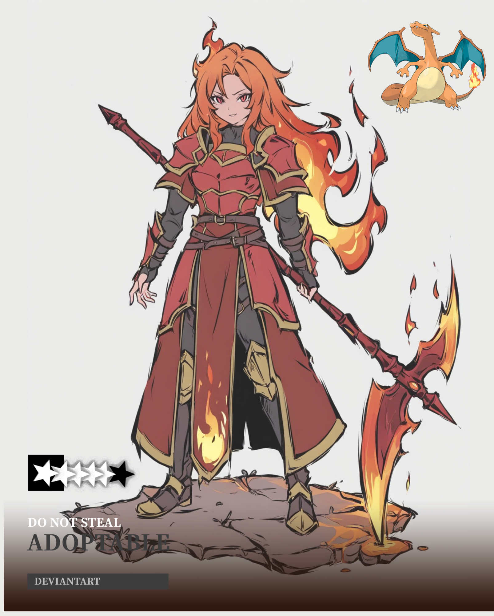 (OPEN) Charizard Pokemon Sketch Adoptable