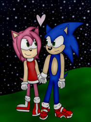 Sonic and Amy -Starry Night-