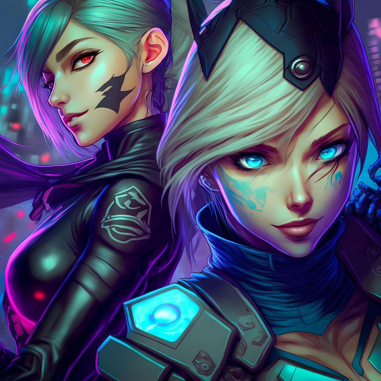 Jinx Protection IG Distopic AI A photo of Jinx and Vi from League by DistopicAI on ...