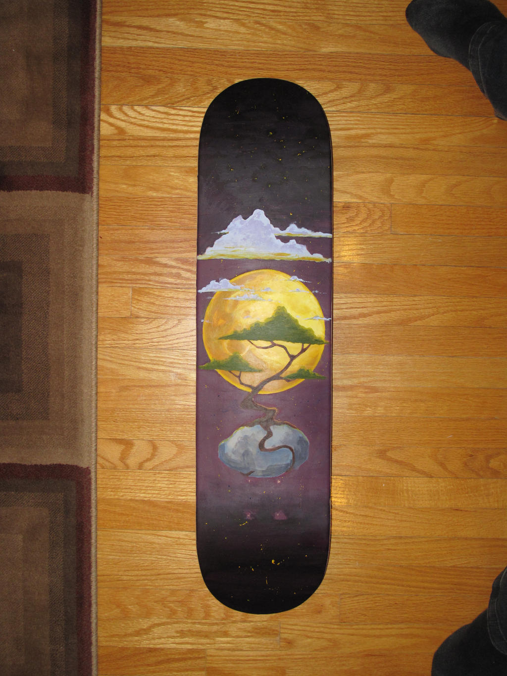 hand-painted skateboard deck