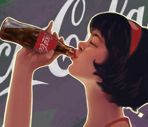 Girl Drinking a Coke