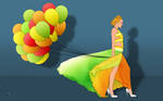 The Woman With The Balloons by 2-0-1-9