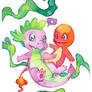 Spike And Charmander (Speedpaint Available)