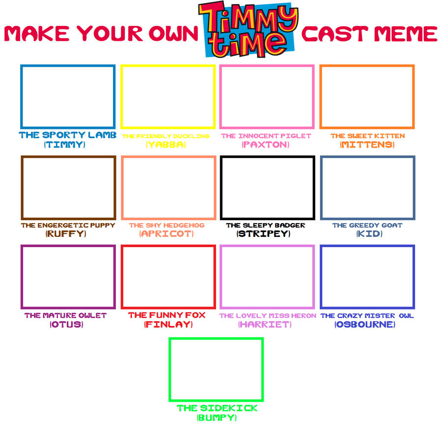 Script Timmy Make Your Own Timmy Time cast meme by WonderKatMEOWofRuby on DeviantArt