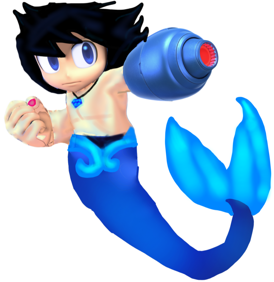 Merboy Megaman (SSBU render) by WonderKatMEOWofRuby on DeviantArt