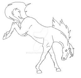 Bucking horse lineart