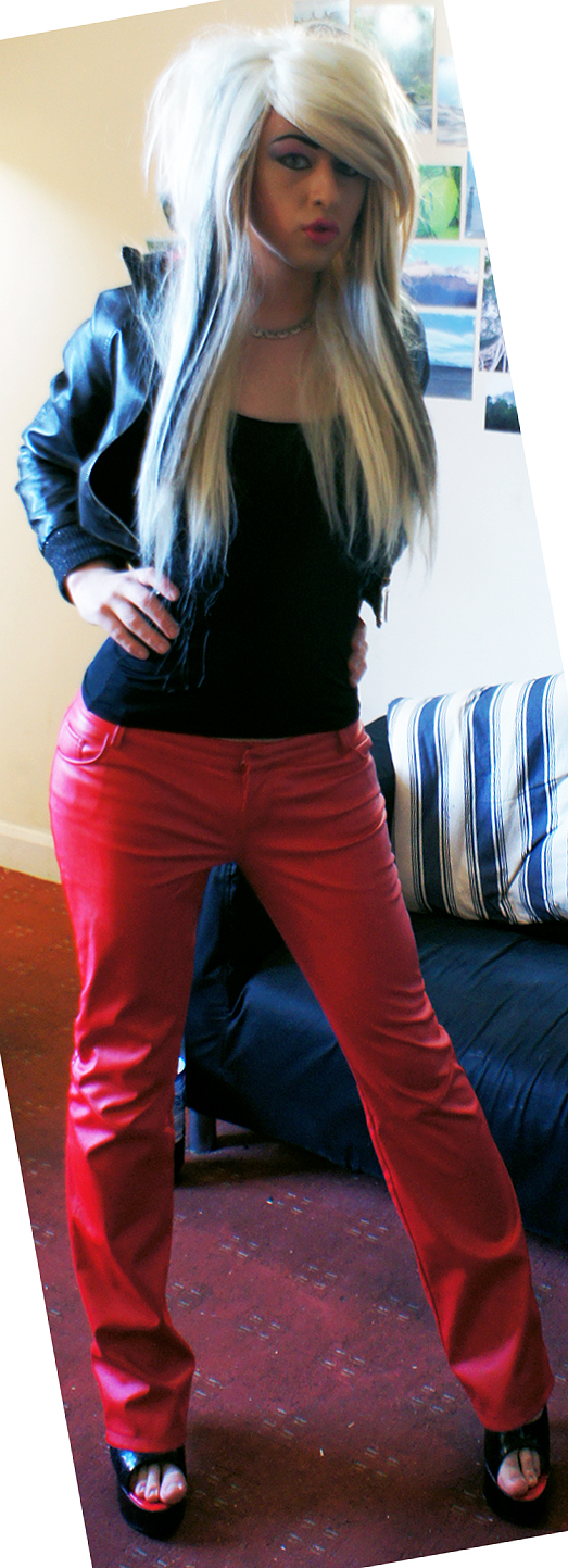 Red Leather Jeans